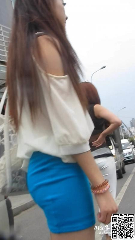 极品蓝色包臀裙美女，脸蛋长的很漂亮！[10P]