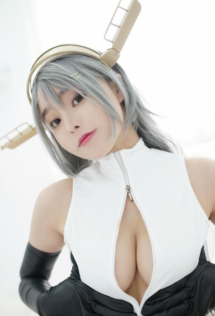 舰娘cosplay柳侑绮大胆开胸泳衣版